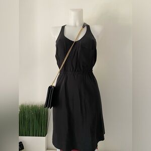 Wilfred 100% silk black shift dress